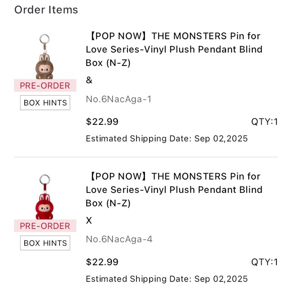 AUTHENTIC Sealed Pop Mart Labubu Pin For Love Series - X✨❤️ - Picture 3 of 4